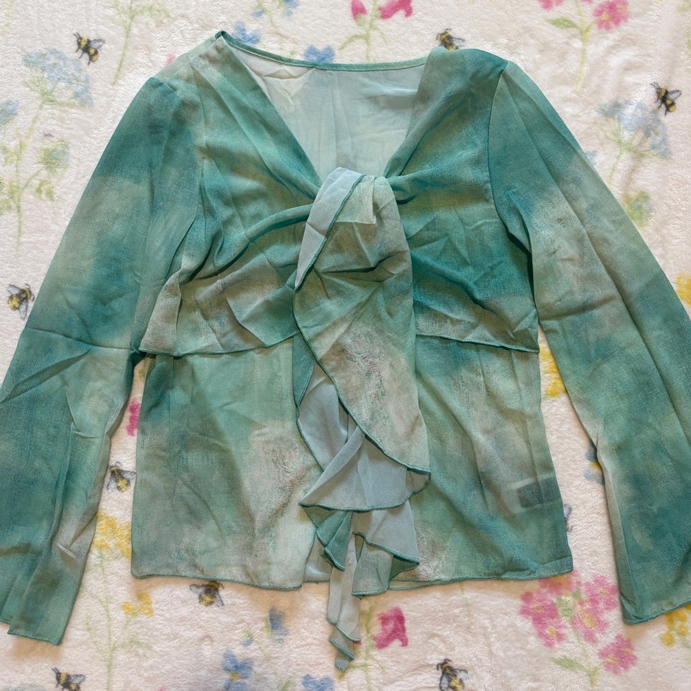 Cute Sheer Green Blouse